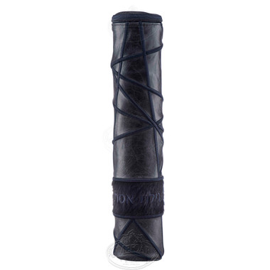 Navy leather with Navy Fur, Navy Embroidery  #420