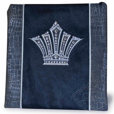 Unmatched Grandeur,  Elegant Style Tallis / Tefillin Bag, Navy Fur/ Navy Crocodile Fur