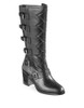 Lauren By Ralph Lauren Remy Women Leather Boot (7M, Black)(SF-2R8R-X10S-P)