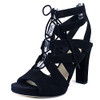 Via Spiga Collette Women Ankle Strap Heel Sandals, Black (80-QPOC-NZCK-P)