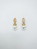 Anne Klein Women Pave Crystal & Imitation Pearl Huggie Earrings