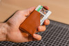 Handmade Men's Card Holder Wallet by Sidekick, Brown (Made in USA)