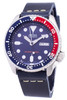 Seiko Automatic SKX009K1-var-LS15 Diver's 200M Dark Blue Leather Strap Men's Watch