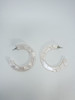 International Concepts Women Textured White Hoop Earrings (18866651-P)