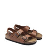 Birkenstock Men Leather Flip Flops, Brown (136188)