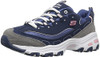 Skechers Sport Women's D'Lites Memory Foam Lace-up Sneaker,Navy/Grey/White,9 M US