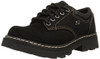 Skechers Women's Parties-Mate Oxford,Black Suede Leather,10 M US