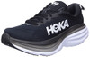 Hoka Women's Bondi 8 Sneaker, Black/White, 7
