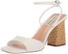 Steve Madden Women's Rozlyn Heeled Sandal, White Leather, 8
