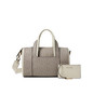 Calvin Klein Geeta Signature Satchel, Almond/Taupe/White