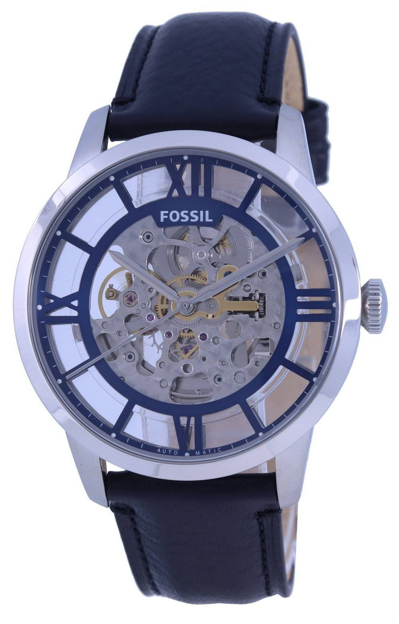 Fossil Townsman Skeleton Dial Leather Strap Automatic ME3200 Men's Watch