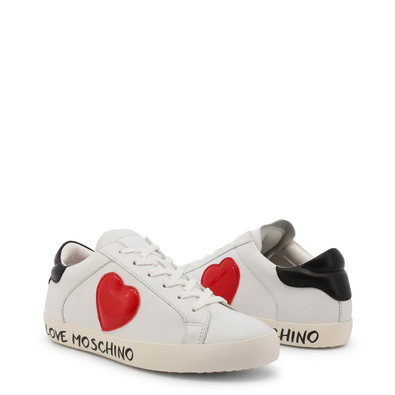 Love Moschino Women Leather Sneakers, White (129346) | Lahdee.