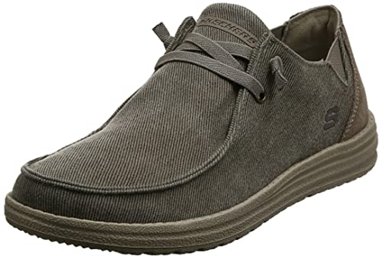 Skechers mens Melson-raymon Canvas Slip on Moccasin, Khk, 10.5 US