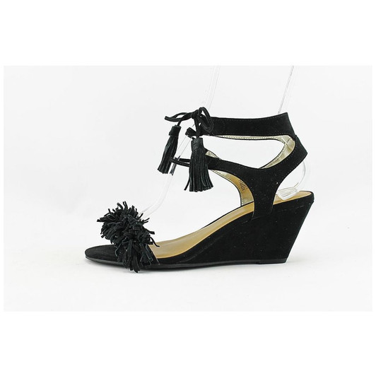 Material Girl Haniya Women Wedge Sandal , Black (13455932-P)