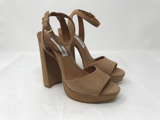 Steve Madden Brrit Women Block Heel Sandals , Brown (10498186-P)