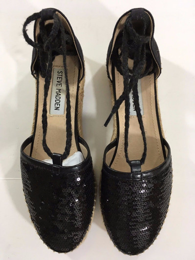 Steve Madden Tieup Women Flat , Black (14970222-P)