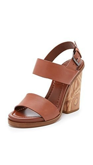 Vince Haley Women Block Heel Sandals , Brown 10M (14942969-P)