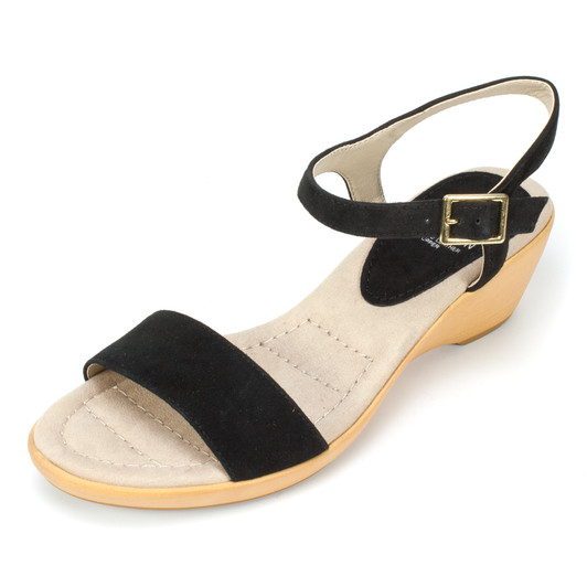 White Mountain Corky Women Sandals (5.5 M, Black)(14344504-P)