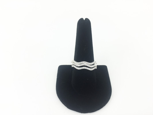 Charter Club Women 3 Pc Set Pave Crystal Wavy Stackable Ring