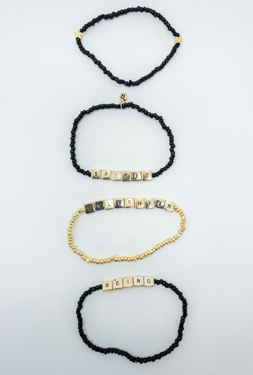 Rachel Roy Women 4 Pc Set Beaded Stretch Boho Bracelet