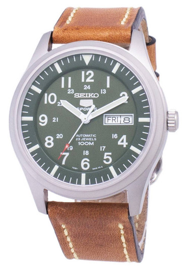 Seiko 5 Sports SNZG09K1-var-LS17 Automatic Brown Leather Strap Men's Watch
