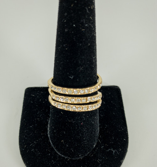 INC International Concepts Women Triple Pave Crystals Statement Ring