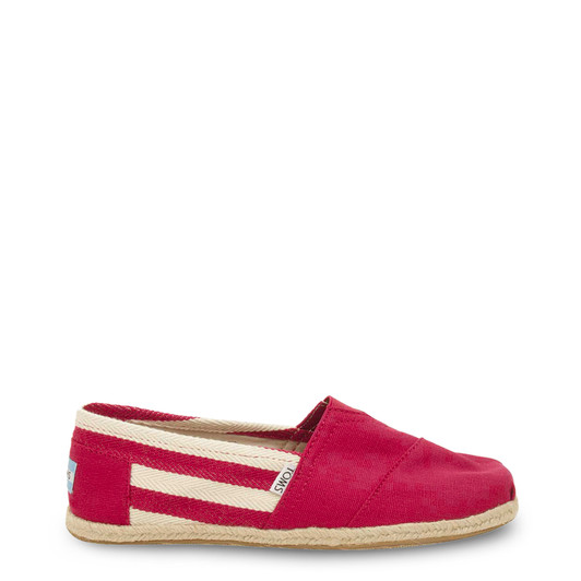 TOMS Classic Red Stripe University Mens Slip-on, Red (12178240-P)