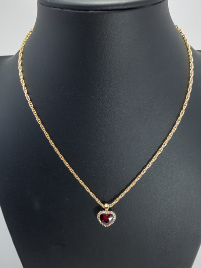 Charter Club Women Crystal Red Heart Pendant Necklace (18123531-P)