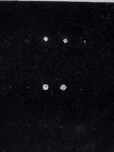 Giani Bernini Women Duo Cubic Zirconia 18K Rose Gold Over Ss Stud Earrings (11696824-P)