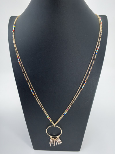 International Concepts Women Gold Tone Bead Multi Strand Necklace (13984686-P)