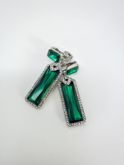 Ralph Lauren Women Green Crystals Drop Earrings (14366515-P)