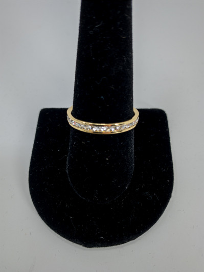 Charter Club Women Gold Tone Pave Crystals Band Ring (17462289-P)