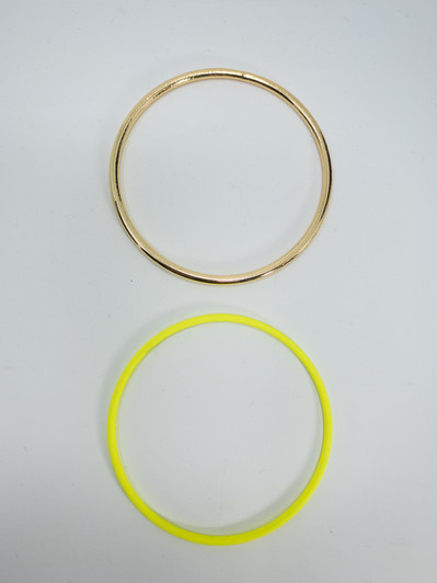 INC Women Duo Gold & Neon Bangle Bracelet (13237402-P)