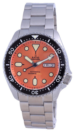 Ratio FreeDiver Orange Dial Sapphire Crystal Stainless Steel Automatic RTA114 200M Men's Watch