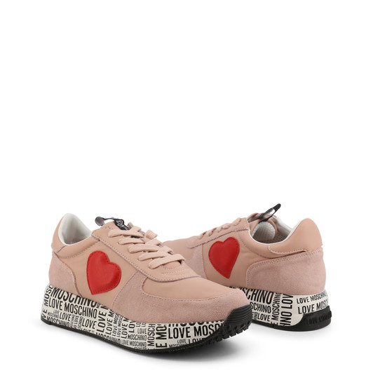 Love Moschino Women Leather Sneakers, Pink (125611)