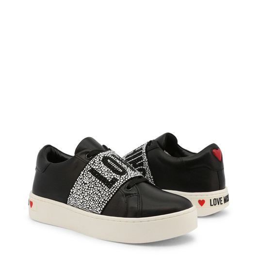 Love Moschino Women Leather Sneakers, Black (121318)