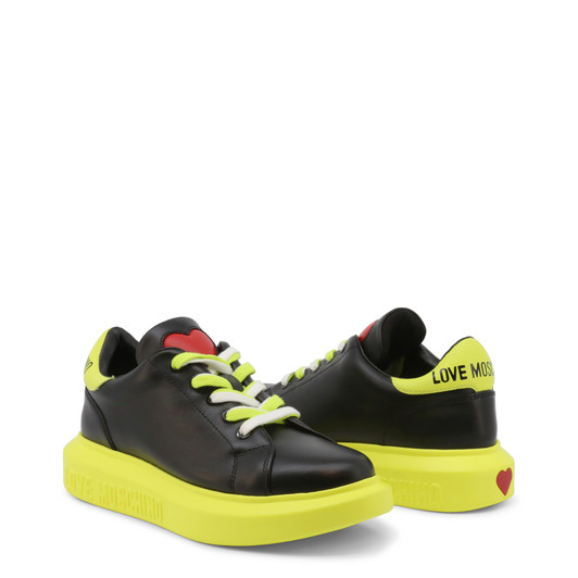 Love Moschino Women Leather Sneakers, Black (129348)