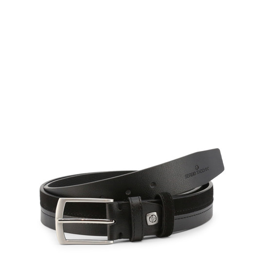 Sergio Tacchini Men Leather Belts, Black (124012)
