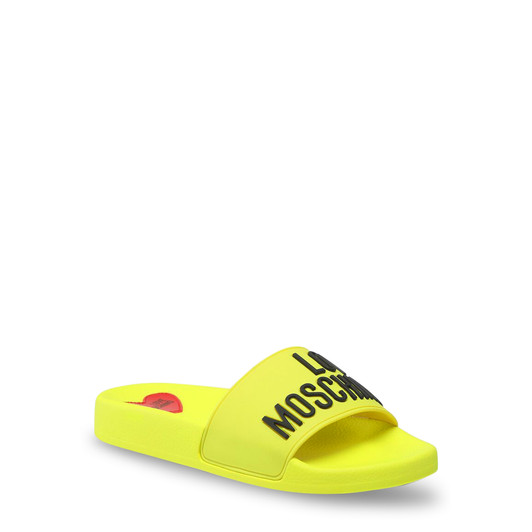 Love Moschino Women PVC Flip Flops, Yellow (135843)