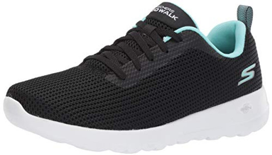 Skechers Women's Go Walk Joy Upturn Sneaker, Black/Aqua, 7.5