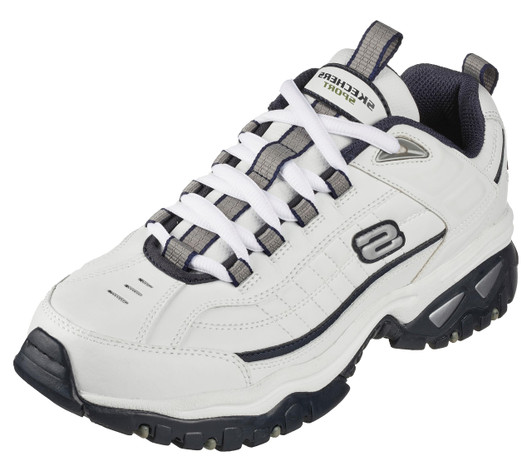 Skechers Men's Energy Afterburn Lace-Up Sneaker, White/Navy, 13