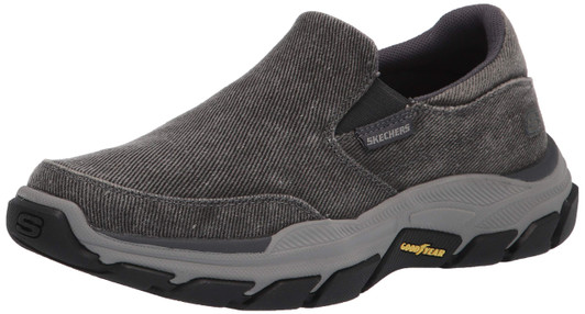 Skechers Men's Respected-Fallston Canvas Slip On, Charcoal, 9.5