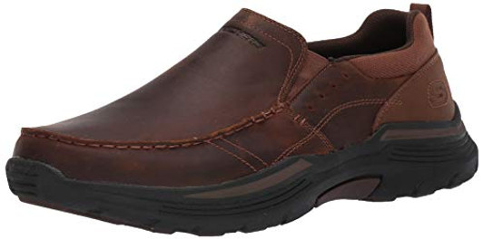 Skechers Men's EXPENDED-SEVENO Leather Slip ON Moccasin, CDB, 10.5 Medium US