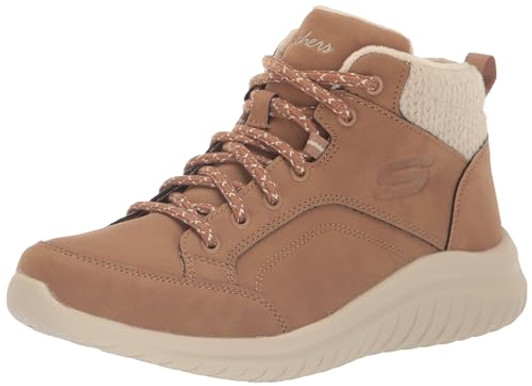 Skechers Women's Ultra Flex 2.0-Casual Mix Fashion Boot, Chestnut, 8.5