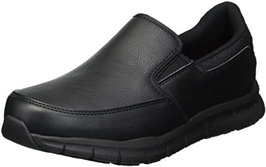 Skechers for Work Women's Nampa-Annod Food Service Shoe,black polyurethane,9 M US