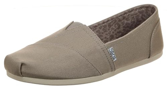 Skechers Women's Bobs Plush-Peace & Love, Taupe, 7.5