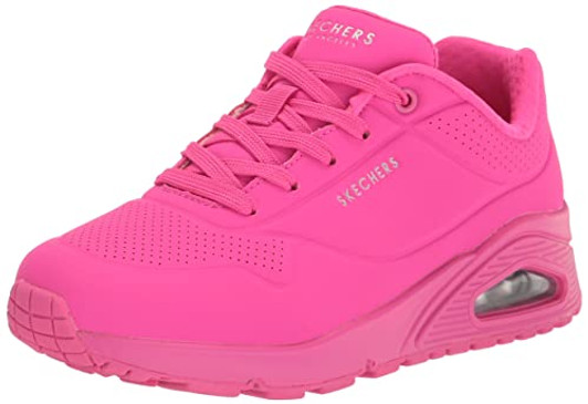Skechers Women's Uno-Night Shades Sneaker, HOT Pink, 8.5 Wide
