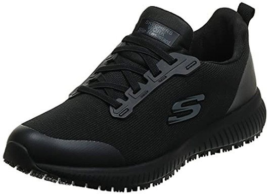 Skechers Women's Squad SR Food Service Shoe, Black, 8