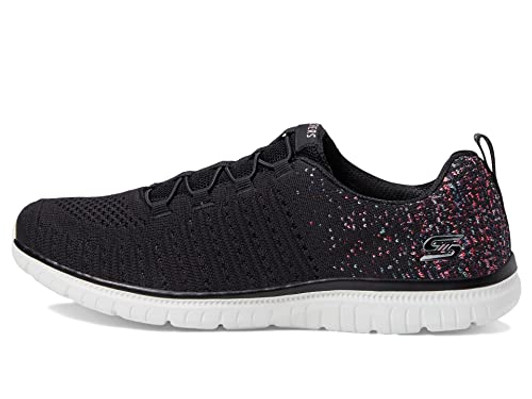 Skechers Women's Virtue Sneaker, Black/Pink=BKPK, 8