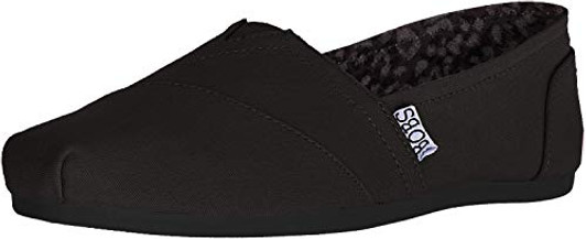 Skechers womens Bobs Plush - Peace & Love Flat, Black, 7 Wide US